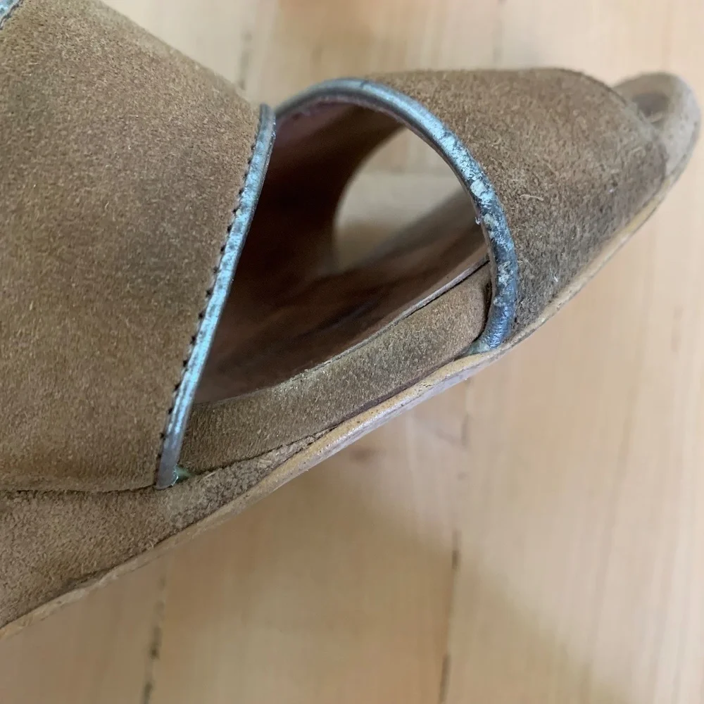 Last Chance👀 Free People Tan Leather Wedge 2.5in Heels Size 6.5